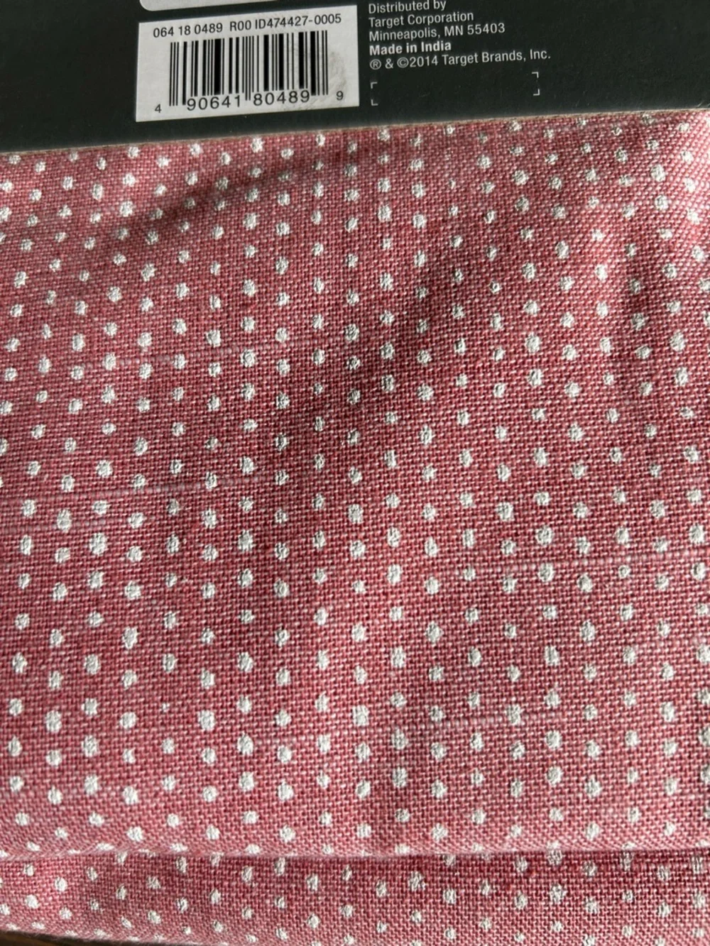 NWT Threshold Coral and White Dot Shower Curtain